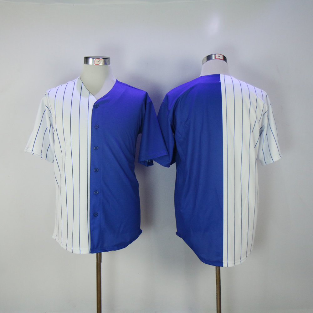 Men Chicago Cubs Blank blue white Split version MLB Jerseys